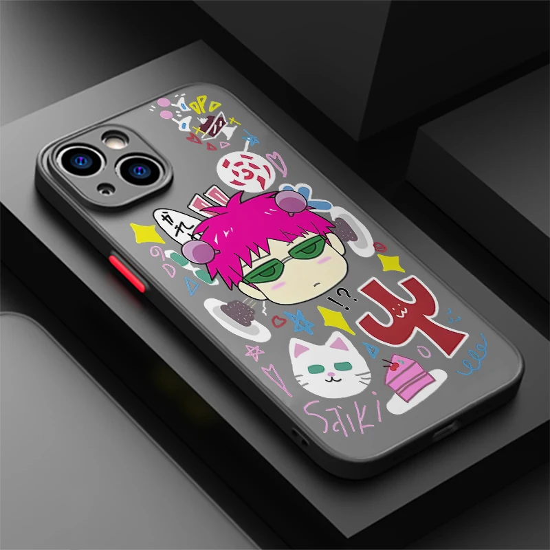 Anime Saiki Kusuo Phone Case For iPhone 16 15 14 13 12 11 Pro Max XR XS MAX 7 8 PLUS MINI Y2K Shockproof Bumper Cover