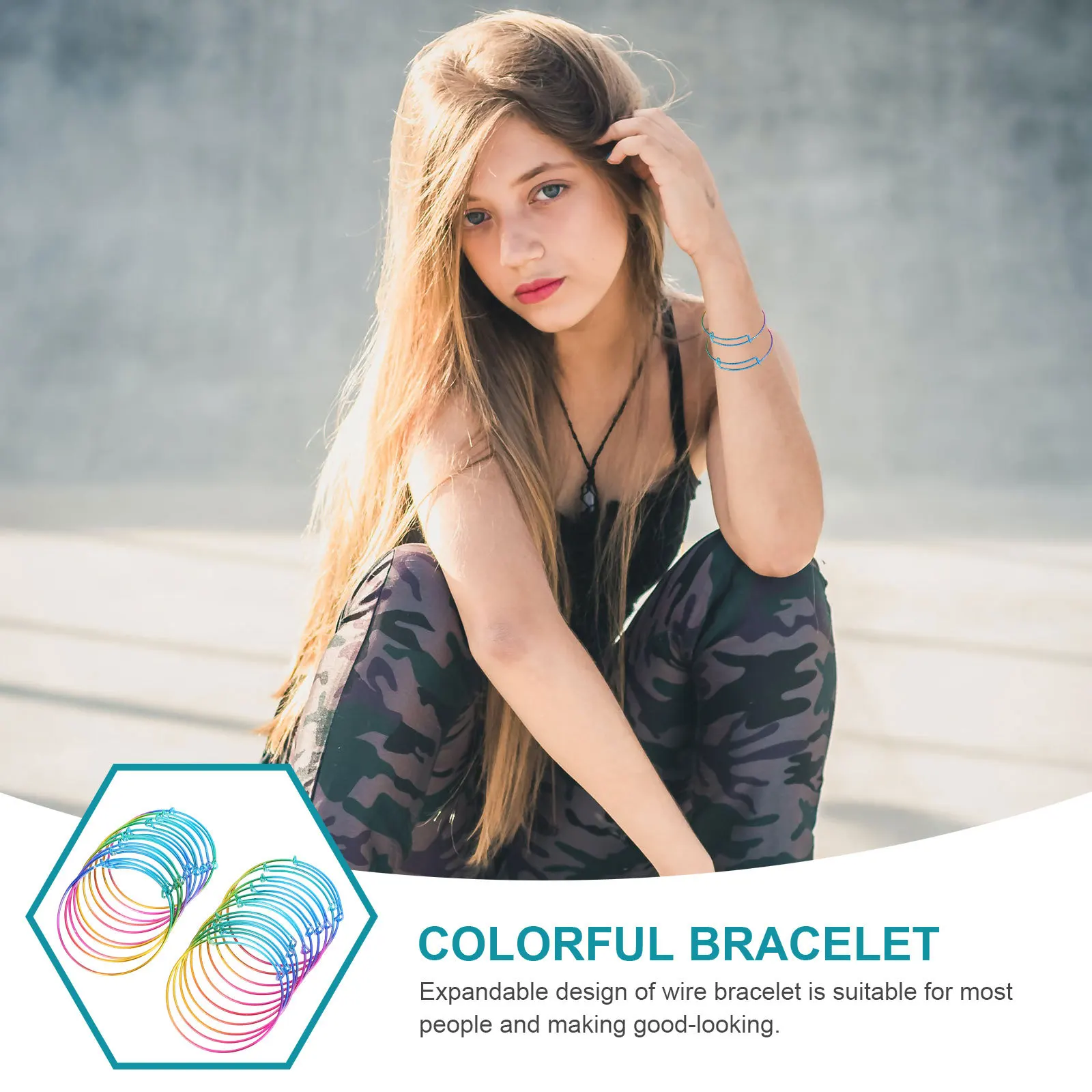 

20PCS Activity Women Colorful Metallic Line Adjustable Alloy Wire Bangle Jewelry Making Bangles able DIY Jewelry Making