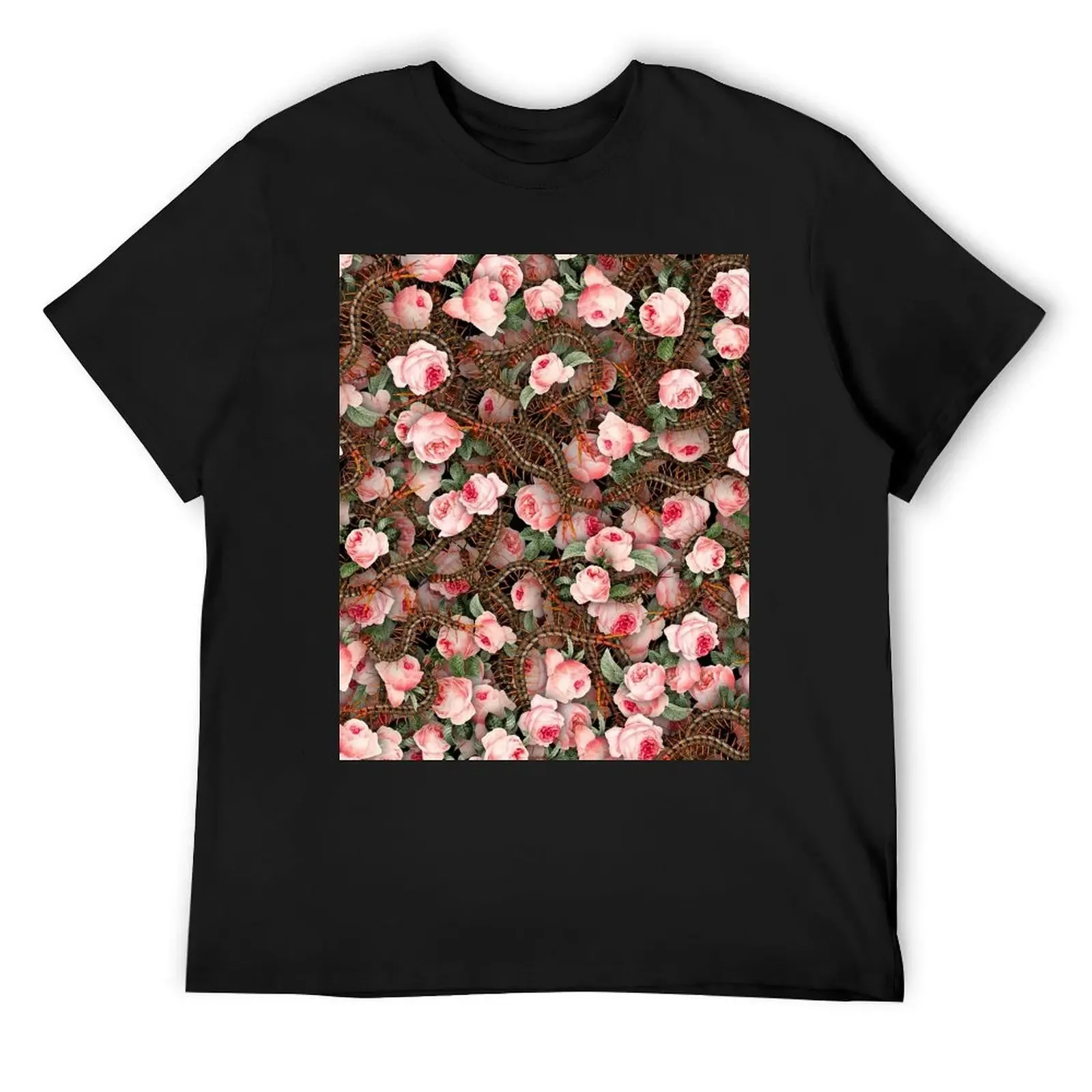 Roses and centipedes T-Shirt summer top essential t shirt cheap stuff plus size tops shirts graphic tee men