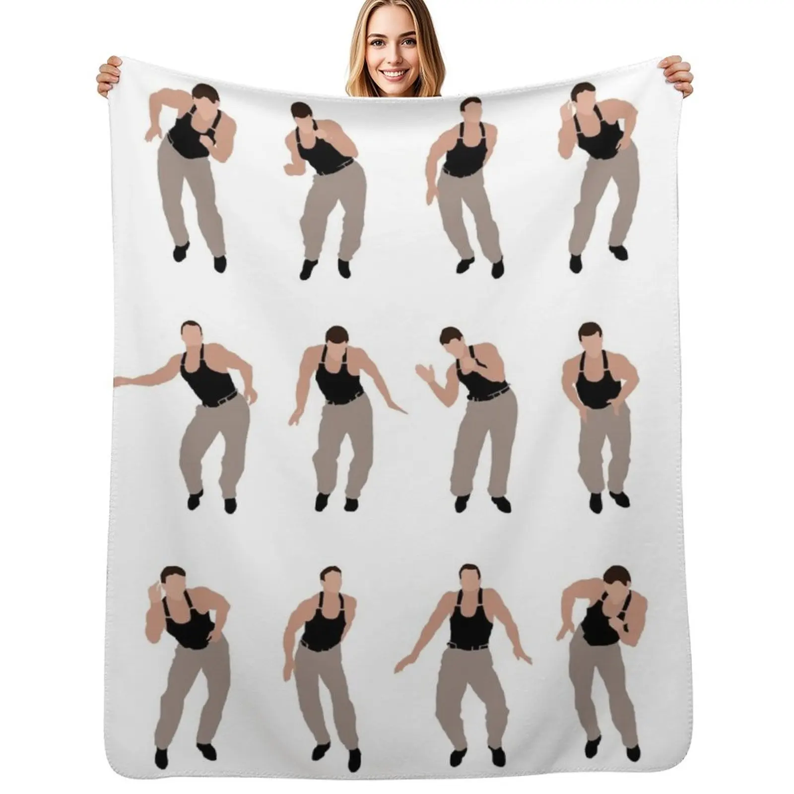 

Van Damme's Safety Dance - JCVD 1989 Throw Blanket Large blankets and throws funny gift Picnic Blankets