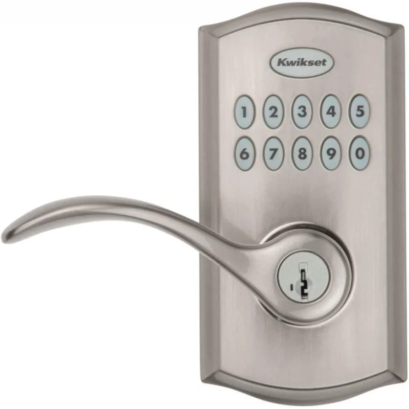 SmartCode 955 Keyless Keypad By Lock with Handle, Electronic Lever Deadbolt Alternative, Three Entry Mode, Disabl