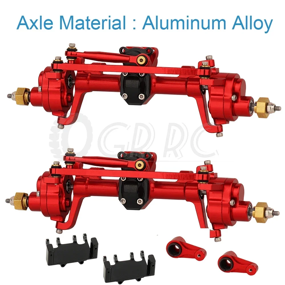1:24 przednia i tylna oś portalowa ze stopu aluminium lub mosiądzu z mocowaniem serwo do 1/24 AX24 RC 4WD części zamienne metalowy samochód gąsienicowego