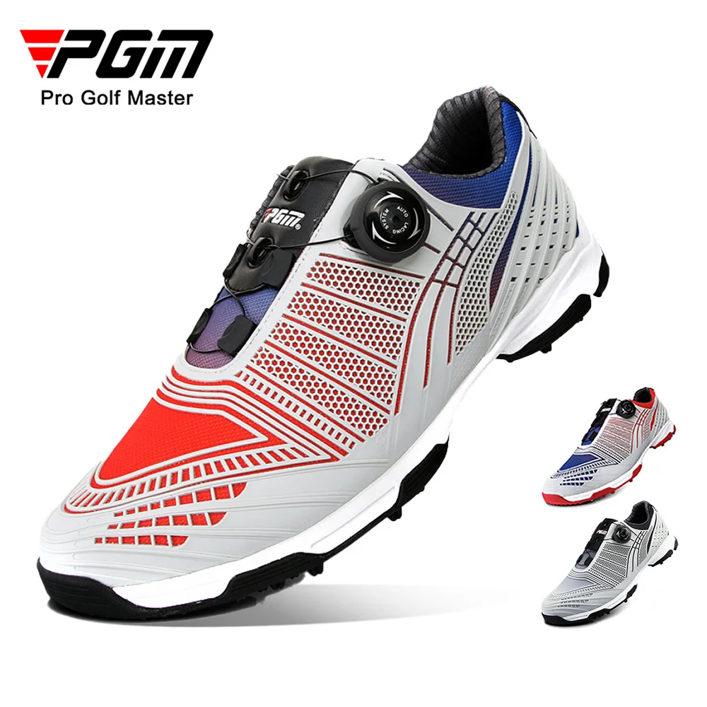 

PGM Patent Products Men's Golf Shoes Button Quick Lacing Shoes Outdoor Sports Waterproof Sneakers Gradient Color Autumn Winter