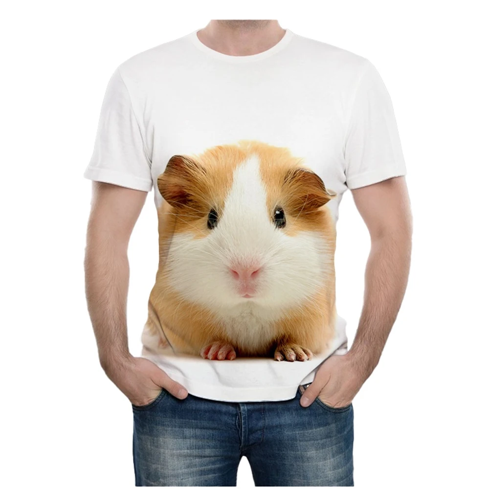 Summer new fashion novel animal guinea pig 3D printing cute guinea pig pattern casual comfortable short sleeved T-shirt view 4