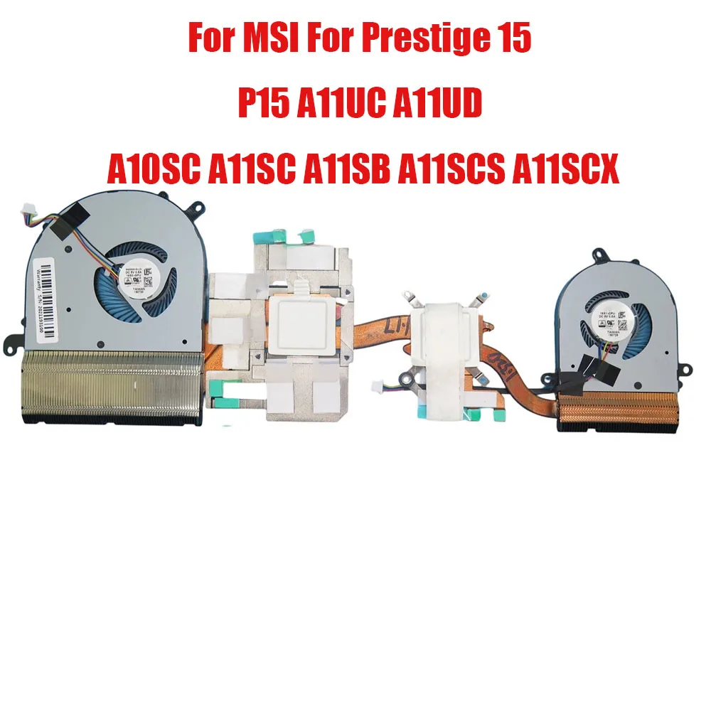 For MSI For Prestige 15 P15 A11UC A11UD A10SC A11SC A11SB A11SCS A11SCX DC5V 0.5A 4PIN DC5V 0.5A 4PIN Laptop CPU GPU Fan&Heatsin