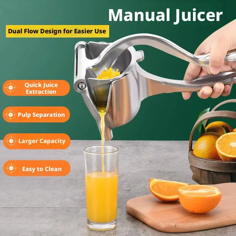 Fruit Juice Squeezer Heavy-Duty Metal Lemon Squeezer Easy Manual Citrus Press Juicer Ergonomic & Durable For Fresh Juice view 2