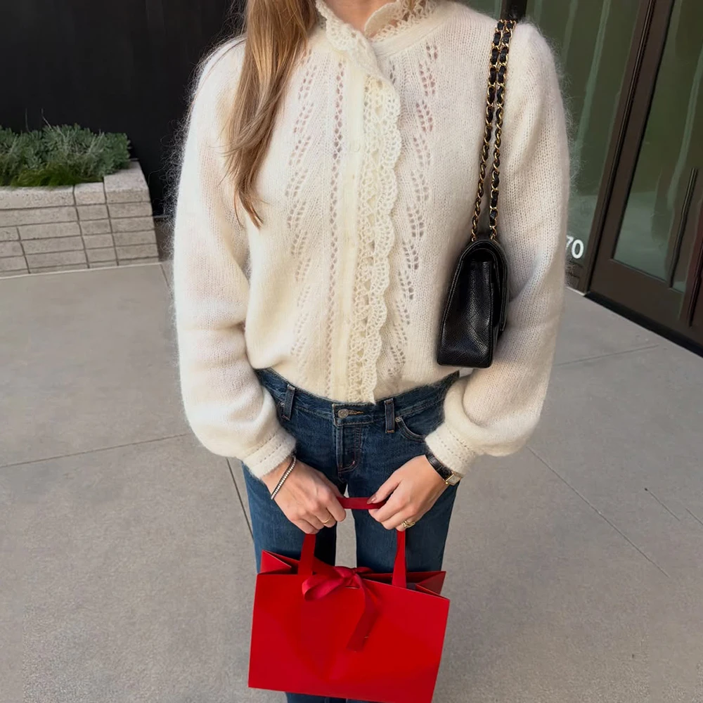 Chic White Women's Lace Cardigan - Oversized Spring Sweater