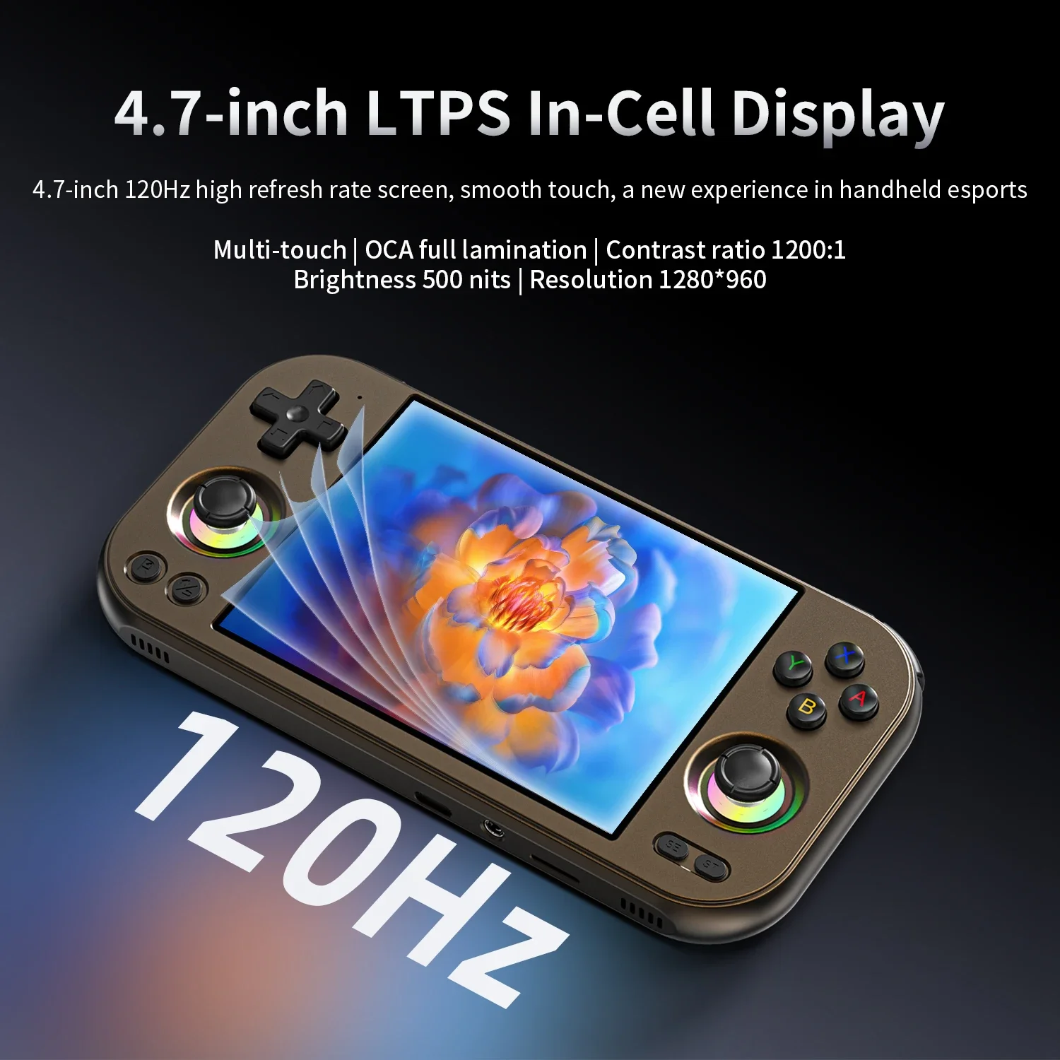 ANBERNIC RG 477M ريترو وحدة تحكم بجهاز لعب محمول 4.7 "LTPS شاشة داخل الخلية أندرويد لعبة فيديو لاعب الأبعاد 8300 AI مساعد FOTA