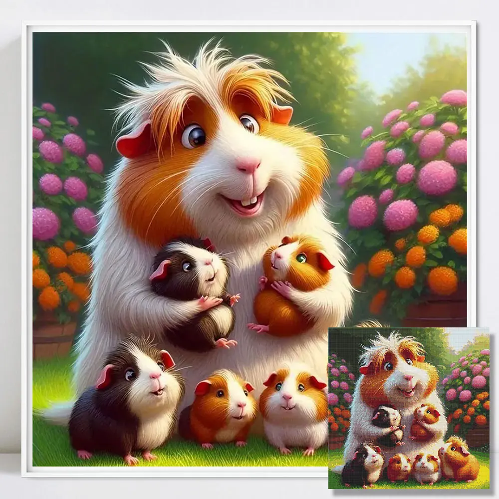 

Animal Diamond Painting Full Square Round Drill Mosaic Cartoon Picture Of Rhinestones Wall Decoration