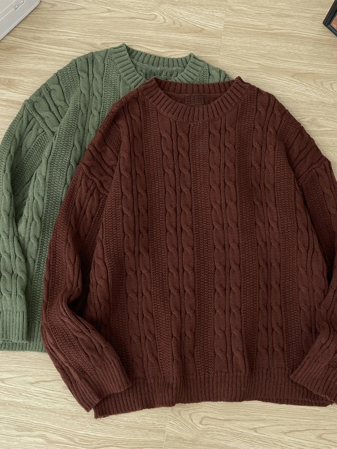 

American Retro Thiened Warm Knitted Sweater Men's Winter Casual Sle Loose Lazy Couple's Clothing Long Sve round Ne