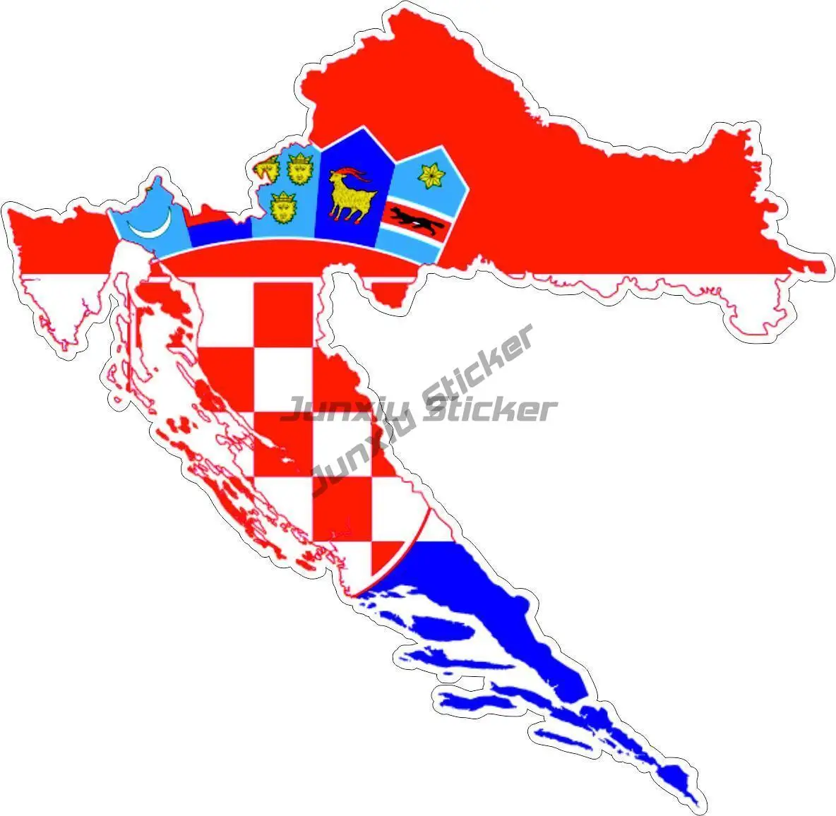 Sticker Decal Emblem Flag Flag Map Map Croatia-Phone Bumper Guitar Truck Window Anti Scratch Exterior Parts Exterior Decor
