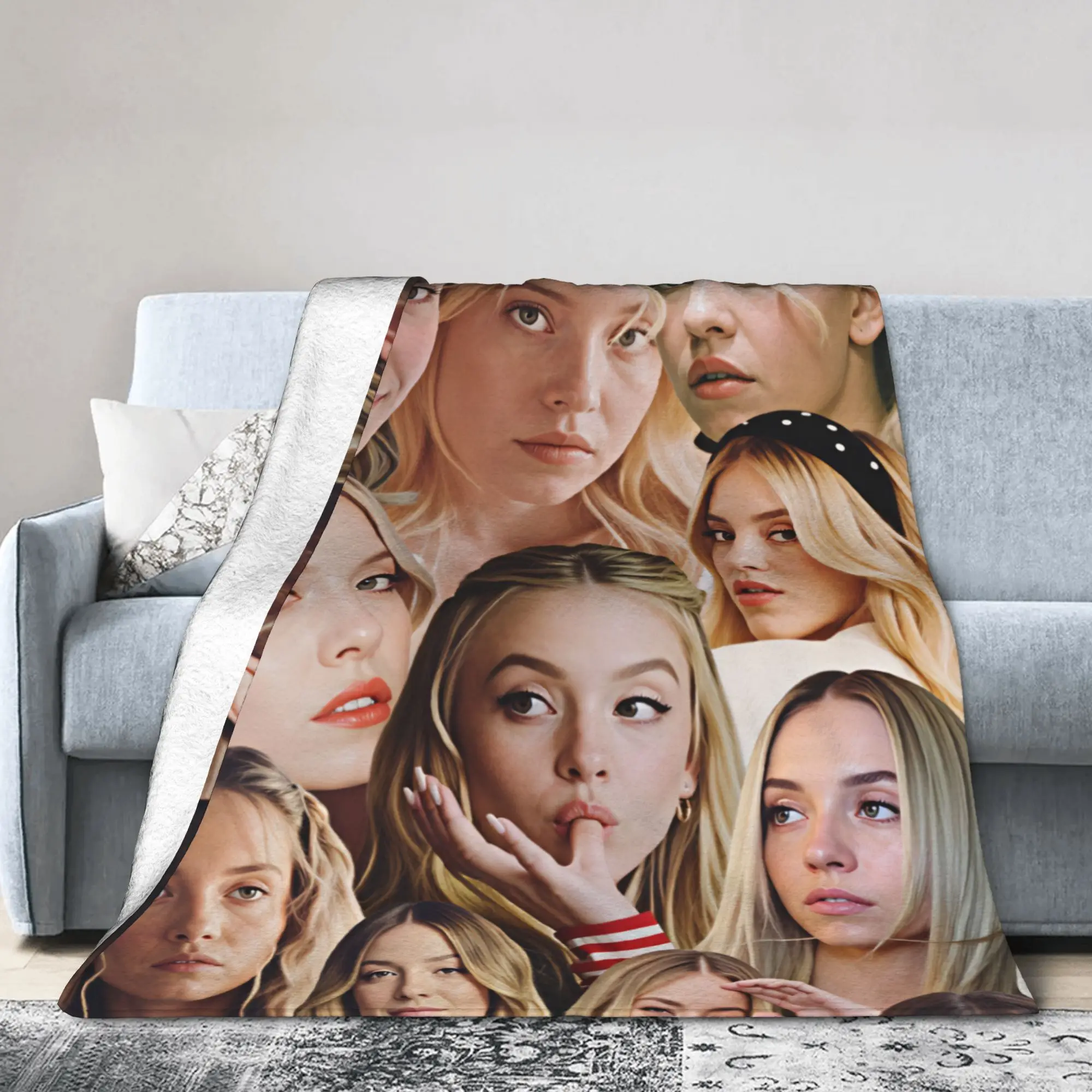 Sydney Sweeneys  Blanket Quality Soft Warm  Throw Blanket Winter Girls Boys Living Room Street Trend Bedspread