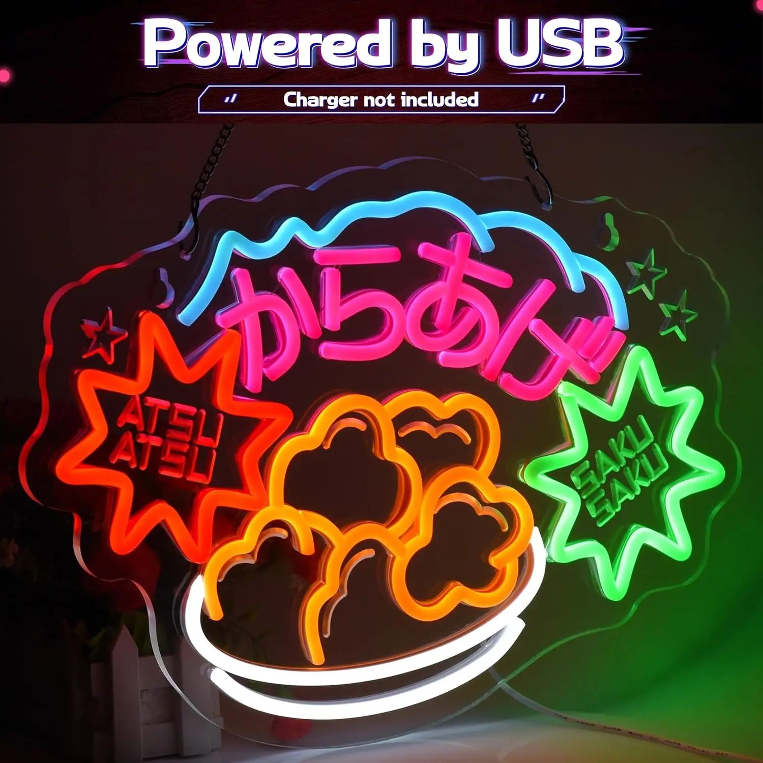 Deep Fried Chicken Neon Light LED Neon Sign for Store for Bar Coffee Shop Fast Food Restaurant Party Gift for Chicken Lovers