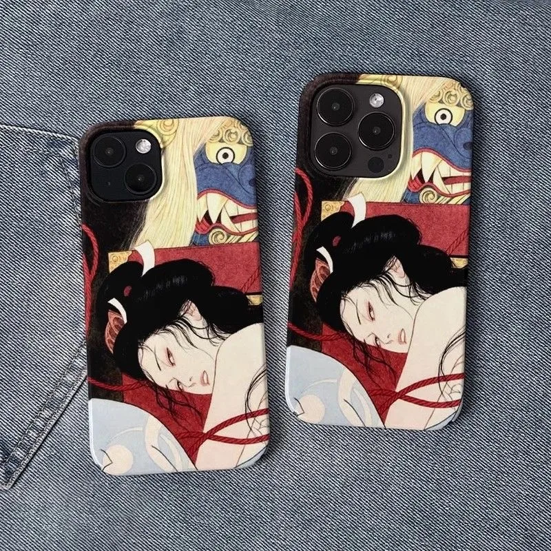 

Ukiyo-e Traditional Figure & Mythical Beast Phone Case for iPhone 17 16 15 14 13 12 11 Air Pro Max Plus Glossy Film Hard PC