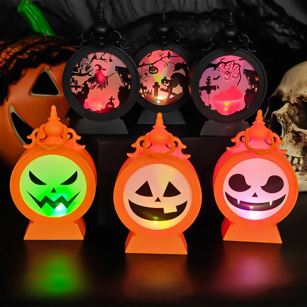 Halloween LED Pumpkin Lantern Colorful Decorative Light Luminous Pendant Kids Toys Halloween Gifts Festival Party Decoration