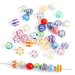 14mm Handmade Hollow Lampwork Glass Beads Round Ball Charms for Aeolian Wind Bells Jewelry DIY Making Accessories
