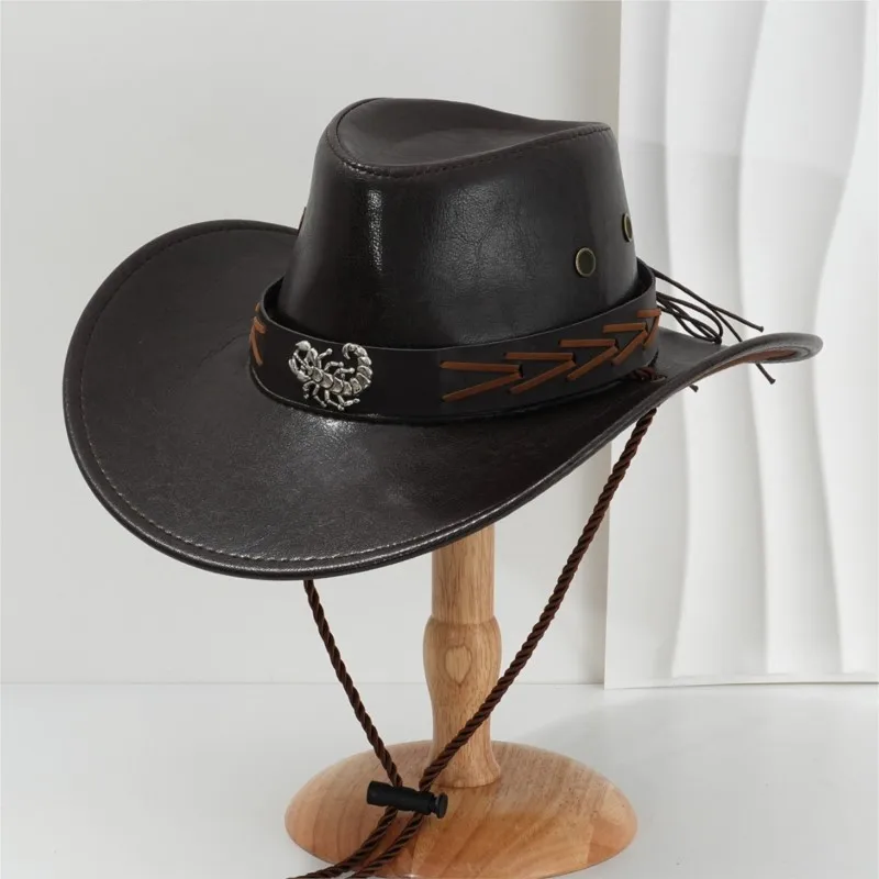 Men's and women's leather cap belt guy motorcycle competition