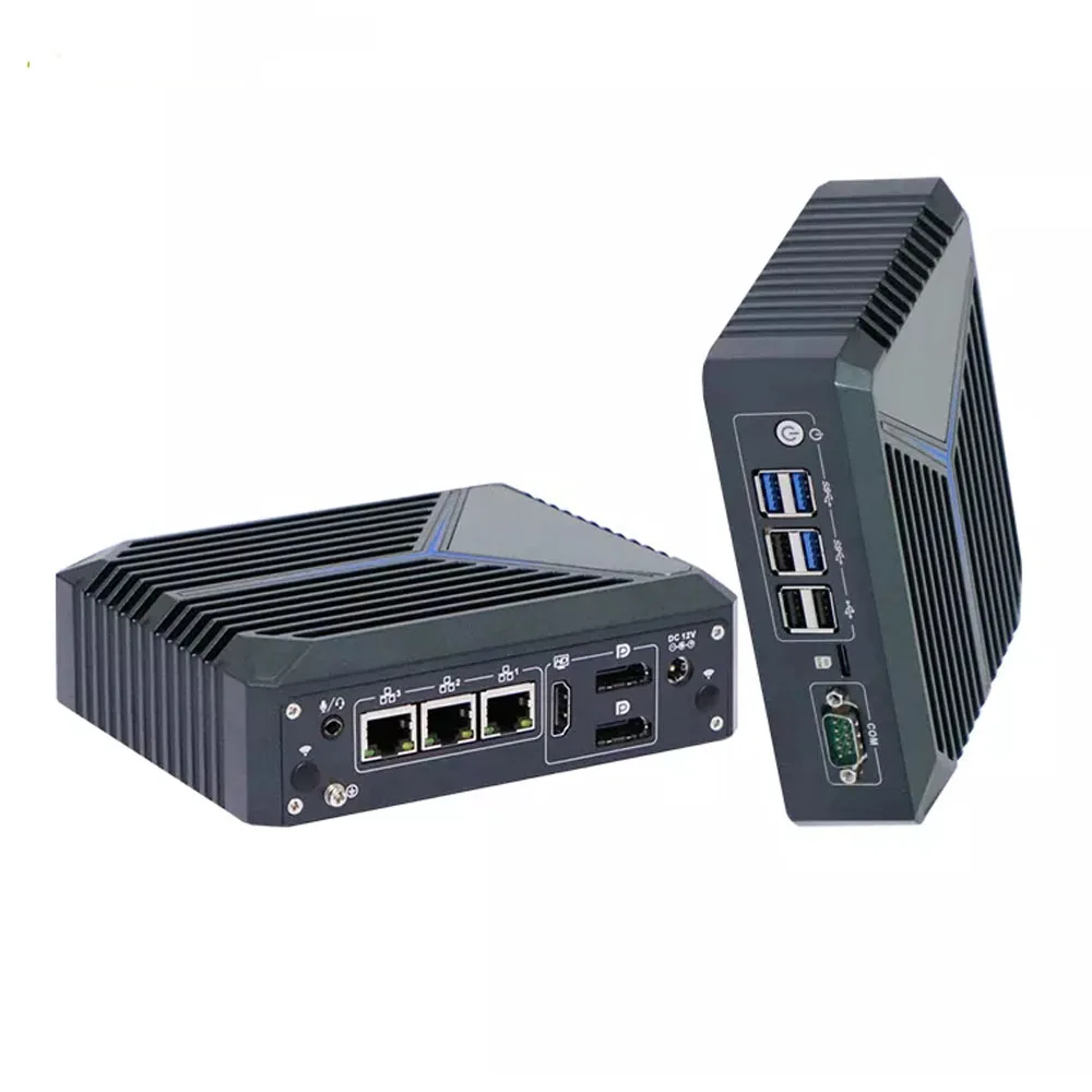 Quạt Không Cánh Mini PC 3 Intel I225-V 2.5G Lan J6412 1xHD 2xDP Công Tắc Mềm Router Máy Chủ VPN ESXI Chắc Chắc Tường Lửa thiết Bị