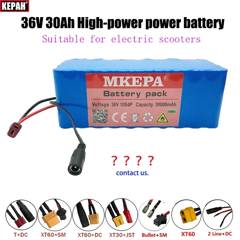 36V 42V 10S4P 30Ah 18650 Power 250W-500W Original Lithium Battery For Electric Car Scooter Belt 30A BMS