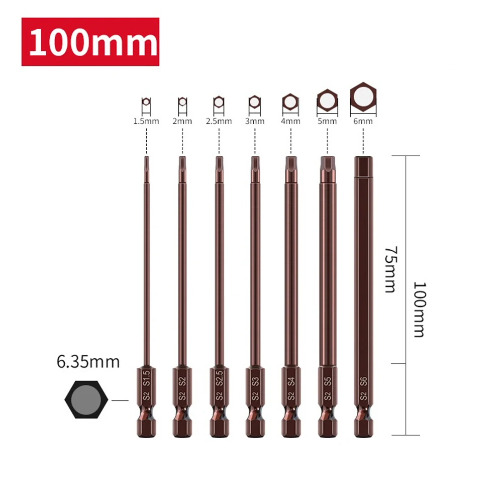 100mm magnetischer Sechs kant schrauben dreher Bits Set h 1/4-h6 1,5 "Sechs kant schaft Elektro bohrer Schnell spanner Adapter Schrauben dreher Werkzeuge