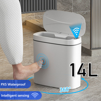 14L Smart Trash Can Intelligent Sensor Garbage Can Touchless Waterproof Bathroom Kitchen Toilet Garbage Trash Bin Smart Home