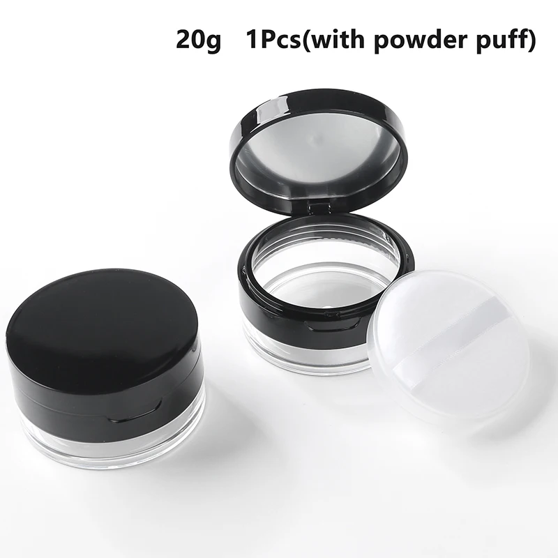 20g Empty Loose Powder Box Pot Makeup Jar Sifter Container Puff Mirror Reusable Environmentally Friendly Makeup Accessories Tool