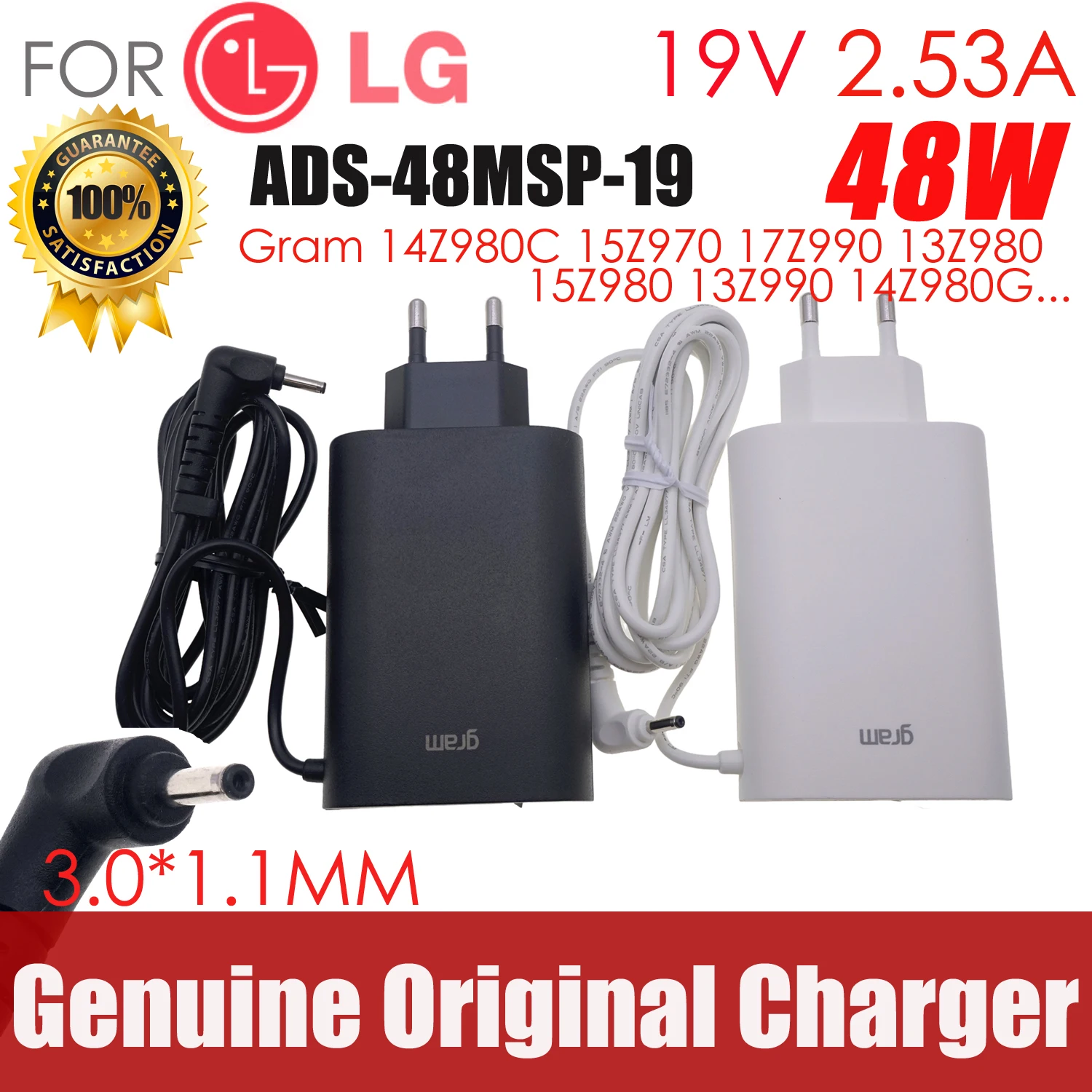 

Original AC Adapter Charger For LG 19V 2.53A WA-48B19FS PA-1650-43 DA-48F19 ADS-48MSP-19 Gram 14Z980 15Z970 13Z990 Ultrabook
