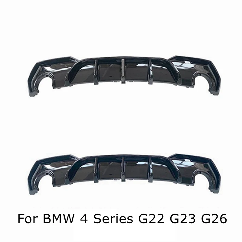 For BMW 4 Series G22 G23 G26 420i 430i 435i M440i M Performance Rear Bumper LED Light Bright Black Rear Diffuser SPOILER 2020+