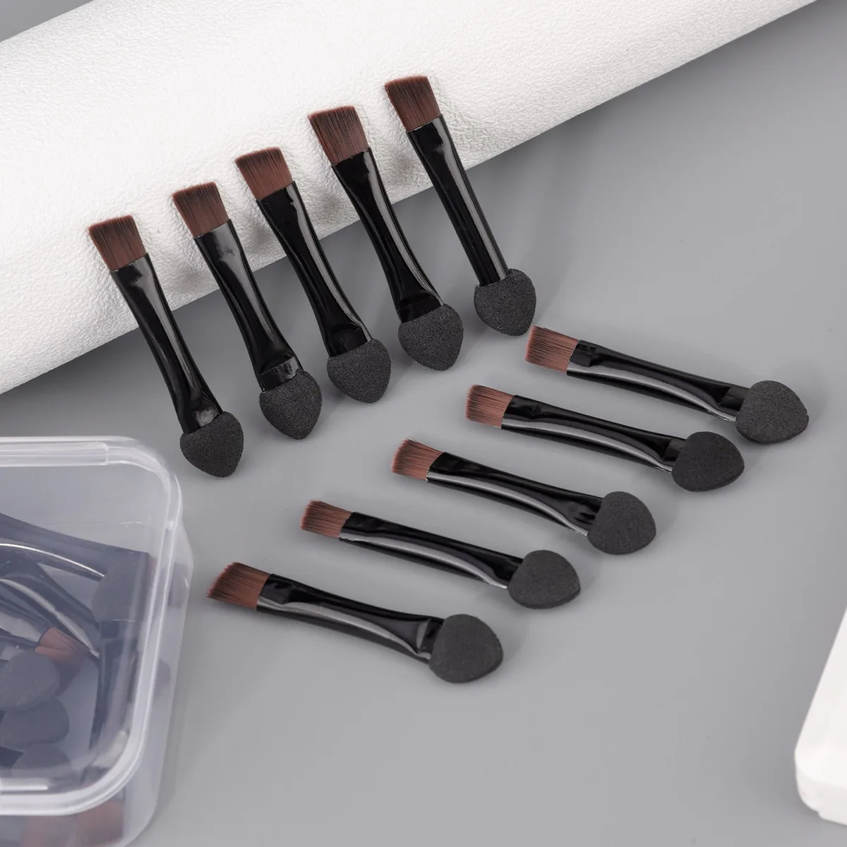 10 قطع من فرش مكياج صغيرة لظلال العيون، فرش ظلال عيون مزدوجة الجوانب #1