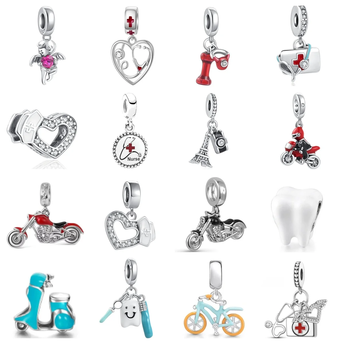 

2024 925 Silver Plated Black Motorcycle Pendant Dangle Charm Bead Fit Original Bracelet For Women DIY Fashion Jewelry Making