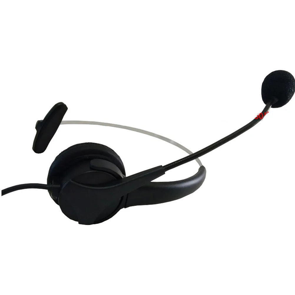 

Business Headphone Single Ear Headset Wire Control Noise Reduction Microphone 360 Degree Rotatable Earmuff Plug Play Customer