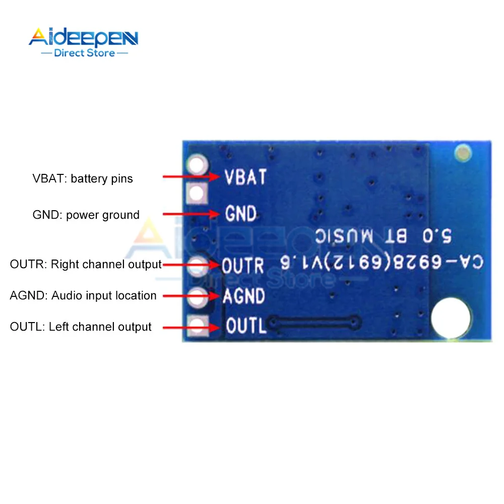 CA-6928 Плата цифрового усилителя канала мощности 5 В 4 Ом 3 Вт Bluetooth-динамик Плата модуля аудиоприемника
