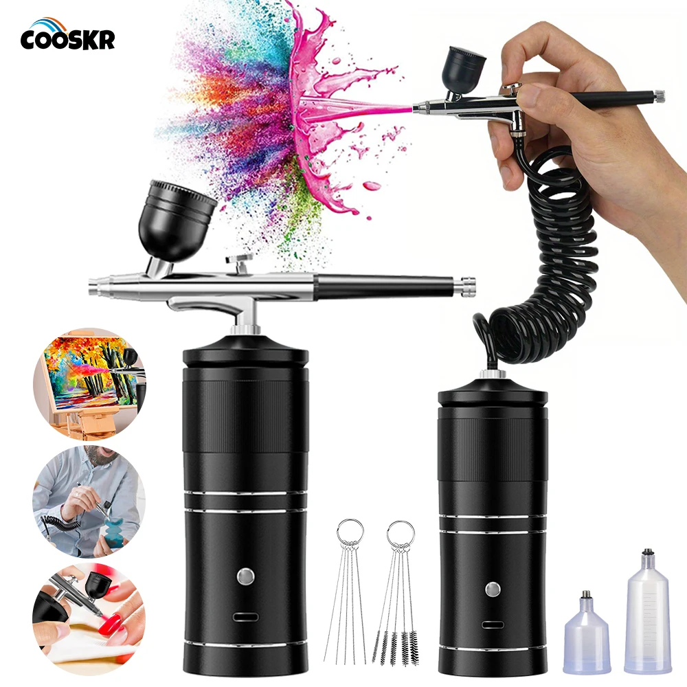 

Портативный аэрограф-распылитель с компрессором для дизайна ногтей, беспроводная модель, распылитель лака, граффити, аэрограф для рисования ногтей