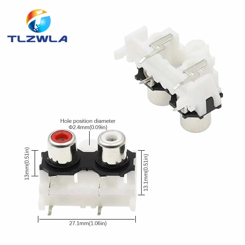 2PCS RCA Socket Connector AV2-8.4-9 2-Hole, 4-Hole, 6-Hole Audio Connector Audio Connector Mother Socket Signal Audio Plug