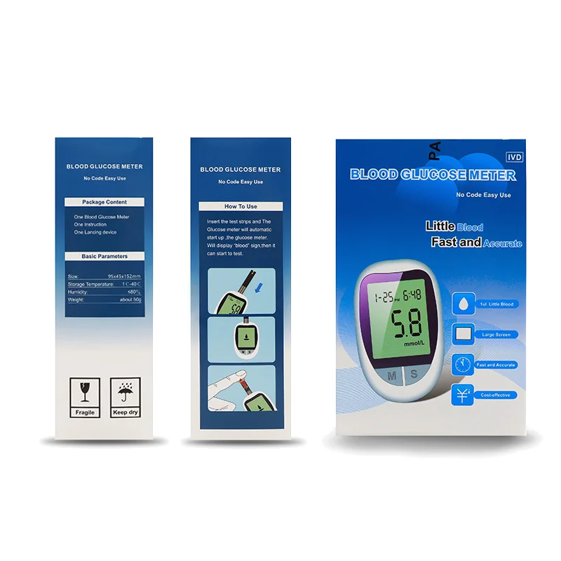 Ajc Glucometer Medische Bloedglucosemeter Diabetes Bloedsuiker Testkit Met 50 Stuks Glucosetest Strips 50 Stuks Lancetten