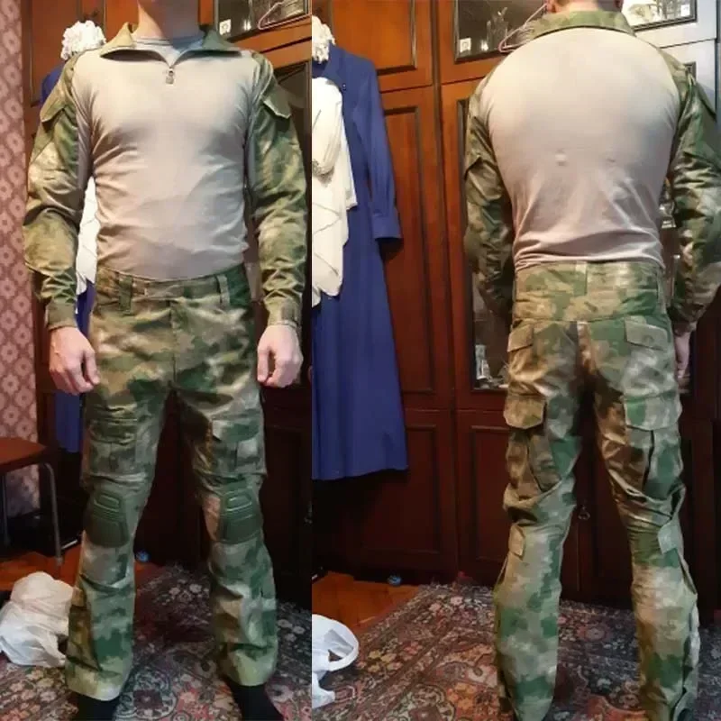 Tute tattiche softair da esterno Uniforme da paintball Abbigliamento da lavoro Abbigliamento Camicie da combattimento Pantaloni cargo mimetici antivento Abbigliamento da caccia per uomo