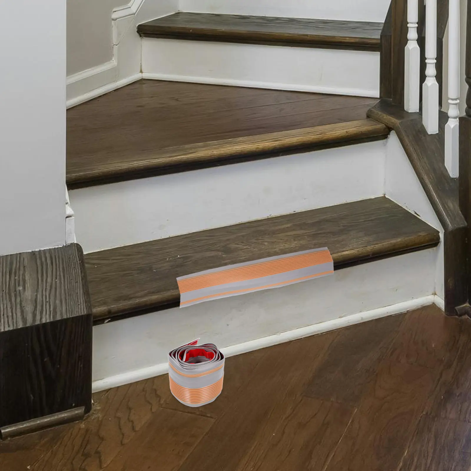 

Stair Nose Molding PVC Anti Slip Safety Edge Protector Indoor Outdoor Stair Edge Trim Corner Protection Staircase Adhesive Strip