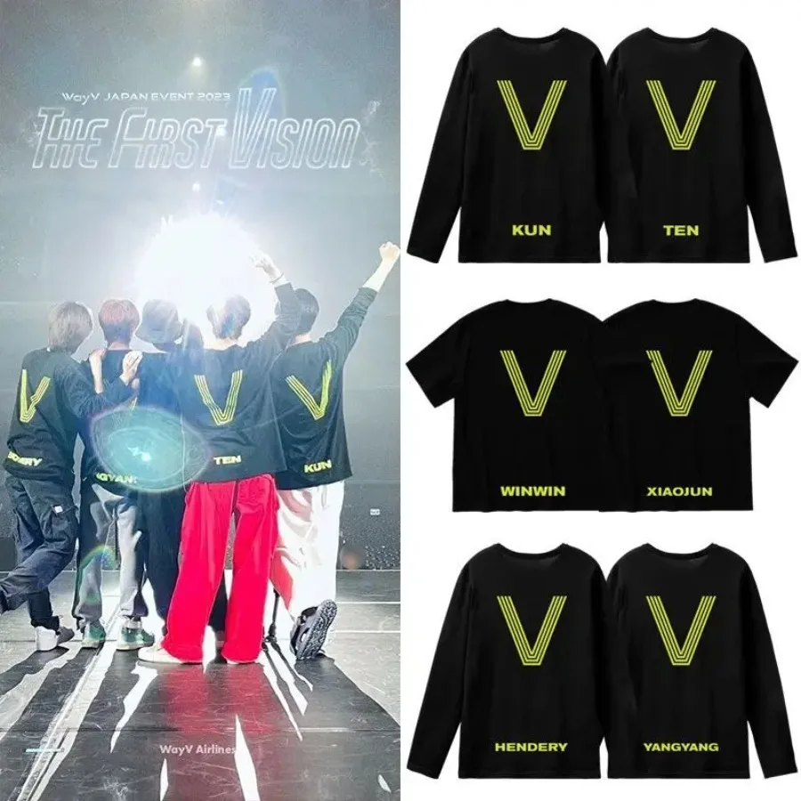 

KPOP WayV The FIRST Vision Oversized T Shirt KUN HENDERY TEN WINWIN XIAOJUN YANGYANG Short Sleeve Cotton T-shirt Graphic Tees