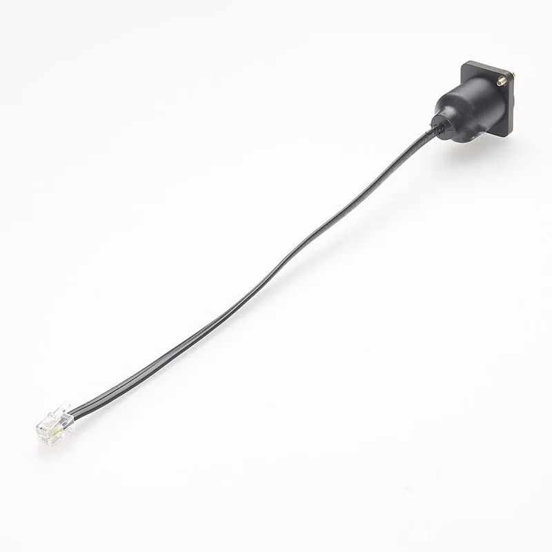 RJ9 4P4C Male to Female Square D-Flange Socket RJ12 RJ45 Panel-Mounted Extension Cable
