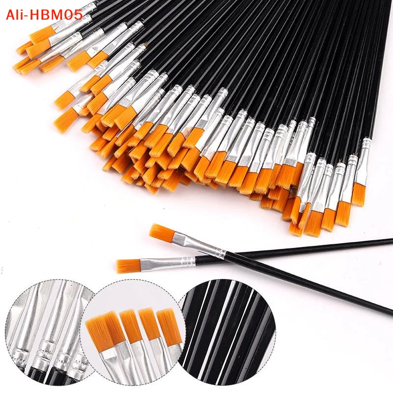 

(HB05)30/60/100/110Pcs Painting Brushes Set Art Round / Flat Brushs Nylon Hair Paint Brushes Pen For Oil Watercolor Art Supplies