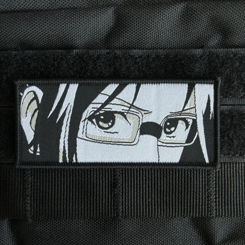 Hange Zoe Morale Badge Anime Girl Eyes Patches Hook and Loop Attack on Titan Patch Woven Label Tactical Backpack Sticker