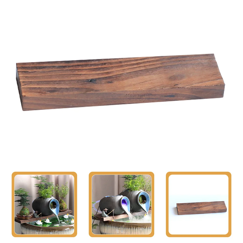

Fish Tank Landscaping Traditional Waterfall Plate Khaki 35cm Solid Wood Aquarium Fountain Betta Decor Garden Water Feature