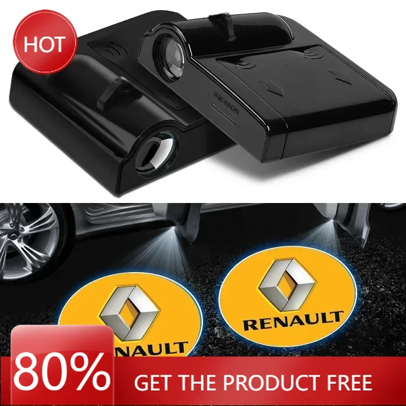 

2026 Горячие колпаки для Renault Hub для Renault Clio 4 Kadjar Fluence, дверь автомобиля, добро пожаловать, теневая лампа для проектора, светодиодный HD-логотип Lig