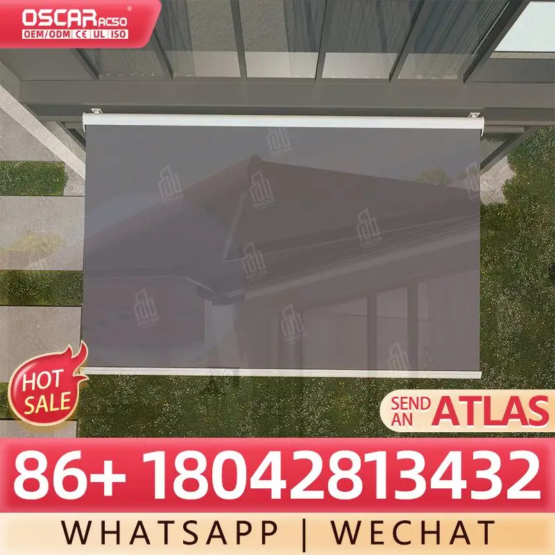 مظلة من الألومنيوم مع ذراع قابل للطي وجهاز تحكم عن بعد ومضادة للمطر للشرفة والمظلة القابلة للسحب في الفناء الخارجي #2