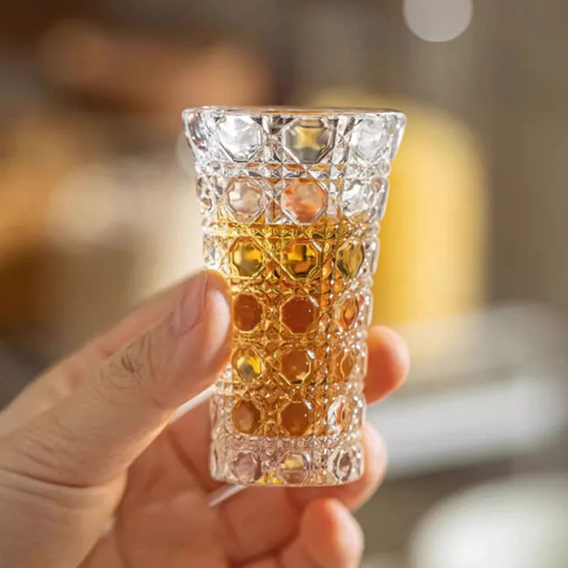YWDL 6pcs Set Wine Glass Cup Vodka Whiskey Shot Glass Party Spirits Cup Espresso Coffee Mug Clear Cup For Sake Soju Brandy