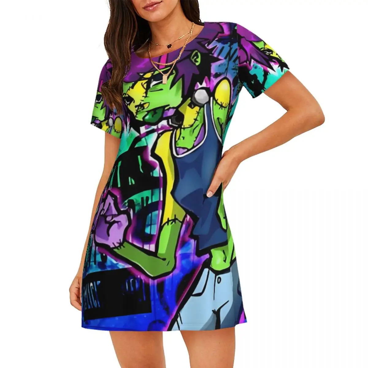 

Женская ночная рубашка Mindless на заказ, одежда для сна с короткими рукавами, альтернативная рок-музыка для отпуска, путешествий, пижама, женские пижамы