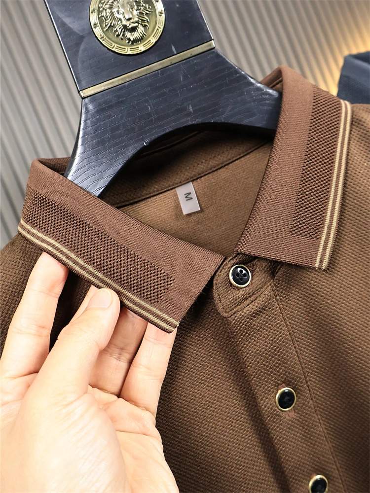 Silky Long Sleeve  Shirt for Men Business Casual Pure Color Standard Fit Spring Summer ODM Company Trendy Smooth Thread