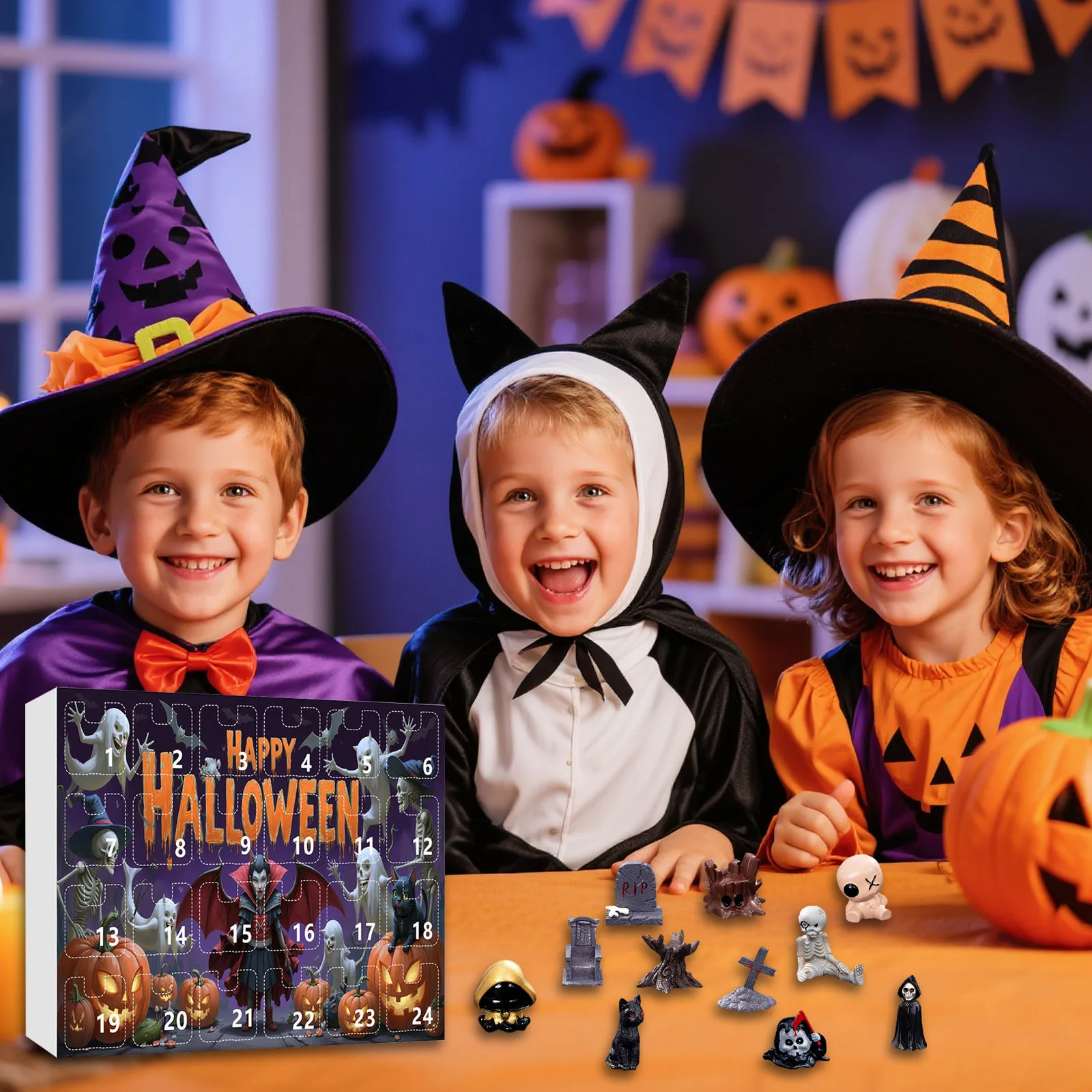 Giocattoli di Halloween per bambini Calendario per il conto alla rovescia Zucca A forma di resina Atmosfera popolare interessante festival giocattoli per bambini caldi