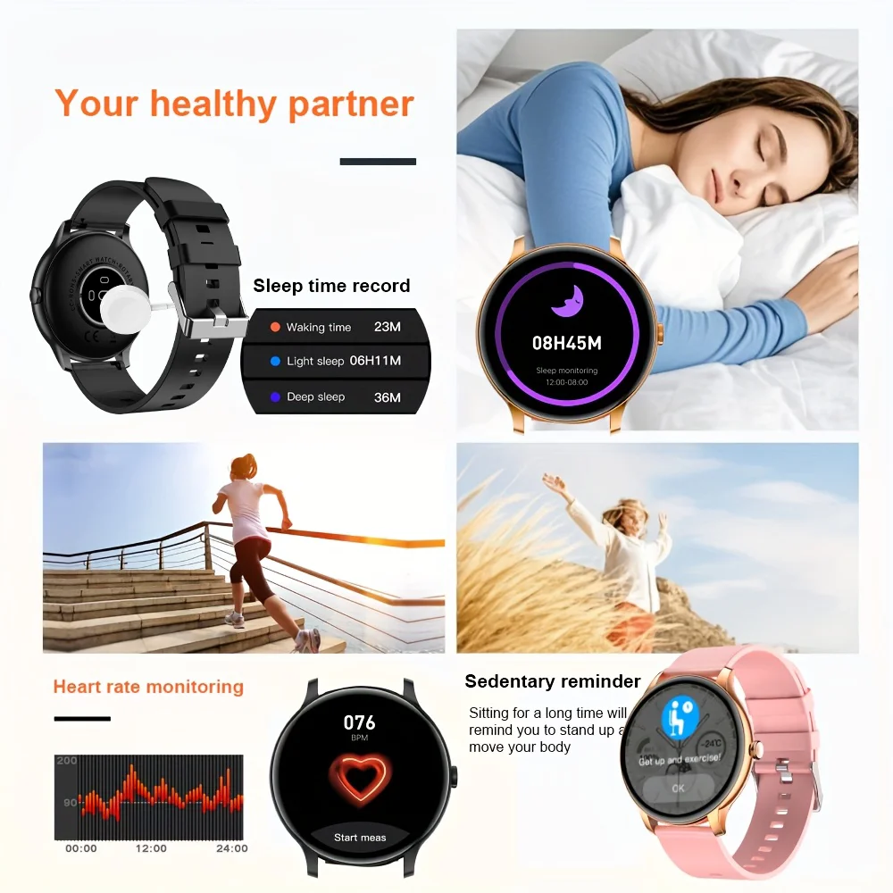 LXASFIT 2025, neue Smartwatch, Herzfrequenz, Schlaf, Gesundheitsmonitor, Bluetooth, Sprechen, Damen-Sport-Smartwatch für Android IOS – Detail 6