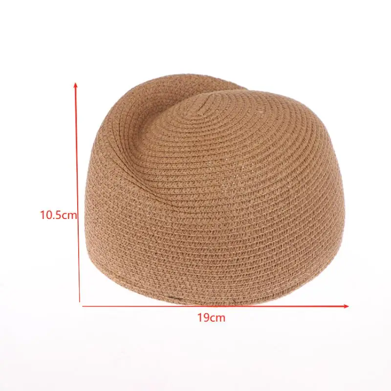 Ladies Solid Color Straw Beret Hat Summer Sun Cap Hostess Pillbox Hat For Women Retro Versatile Casual Painter Hat